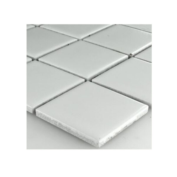 Rete di 36 mattonelle in ceramica bianche di cm. 5x5