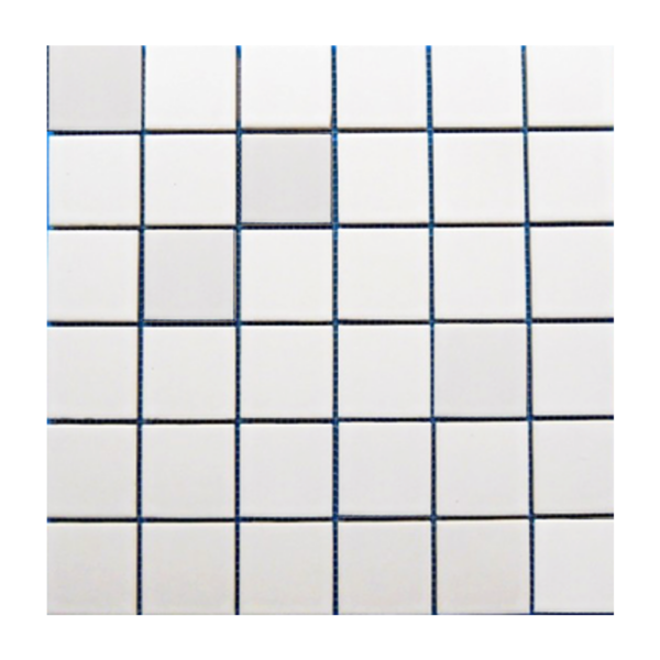 Rete di 36 mattonelle in ceramica bianche di cm. 5x5 - immagine 2