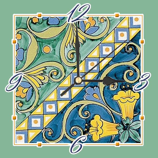 Orologio Piastrella in Ceramica con Stampa di Vari Decori di cm 15 x 15 - immagine 20