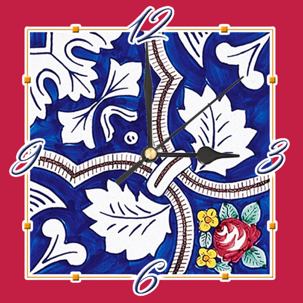 Orologio Piastrella in Ceramica con Stampa di Vari Decori di cm 15 x 15 - immagine 21