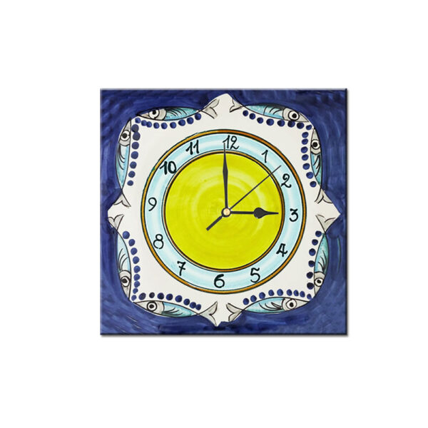Orologio Piastrella in Ceramica con Stampa di Vari Decori di cm 15 x 15 - immagine 2