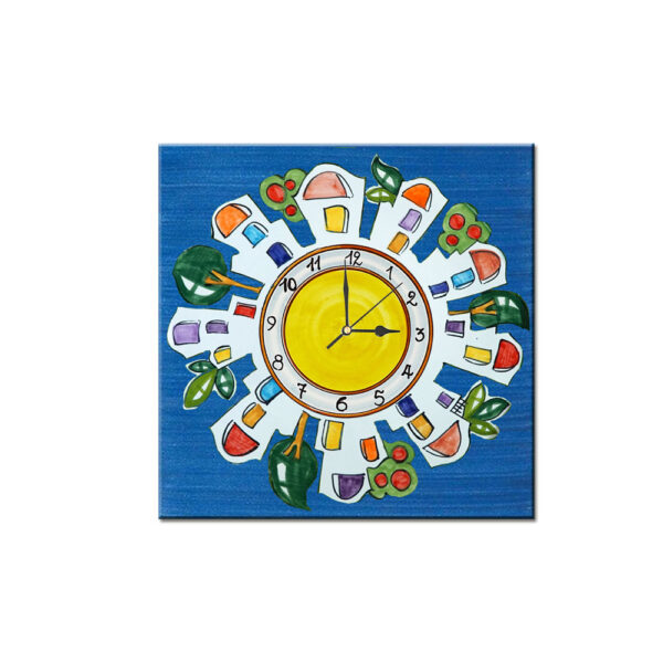 Orologio Piastrella in Ceramica con Stampa di Vari Decori di cm 15 x 15 - immagine 4