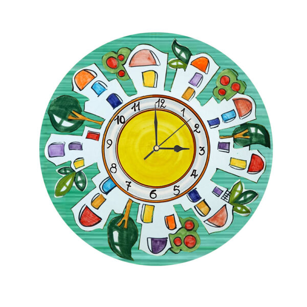 Orologio Tondo in Terracotta da Tavolo con Stampa Decori Assortiti Ø 10 - immagine 19