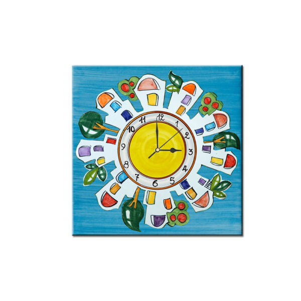 Orologio Piastrella in Ceramica con Stampa di Vari Decori di cm 15 x 15 - immagine 5