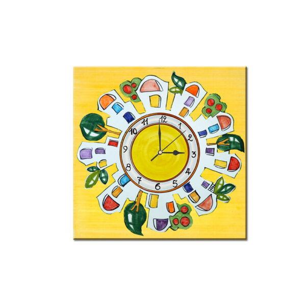 Orologio Piastrella in Ceramica con Stampa di Vari Decori di cm 15 x 15 - immagine 6