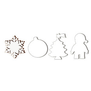 MDF 3 mm. forma personalizzata con taglio laser dimensione circa 100 cmq (35 pz. A lastra)