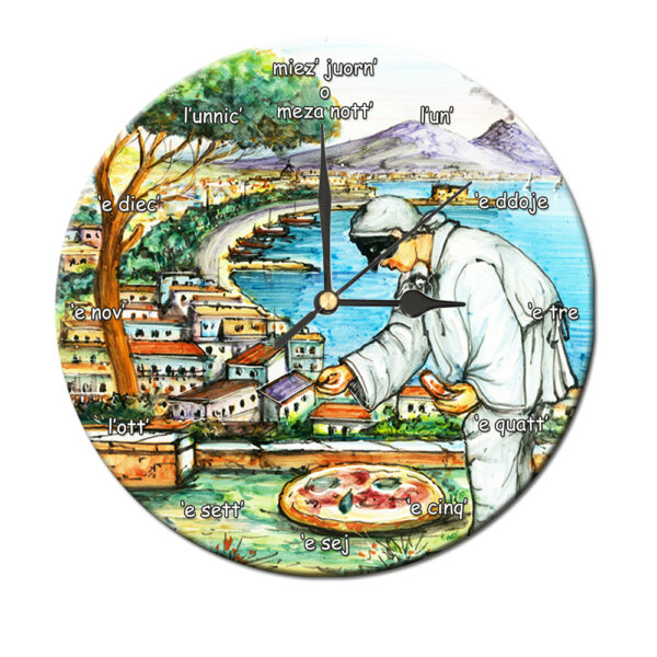 Orologio Tondo in Terracotta da Tavolo con Stampa Decori Assortiti Ø 10 - immagine 4