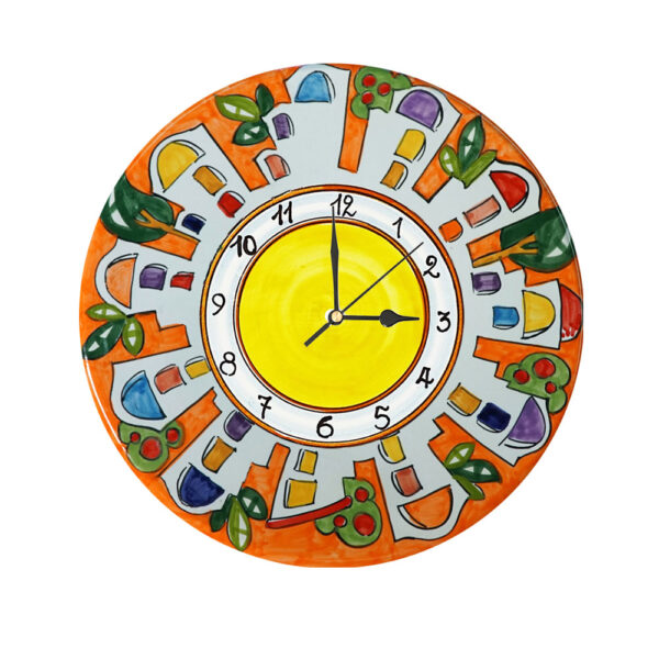 Orologio Tondo in Terracotta da Tavolo con Stampa Decori Assortiti Ø 10 - immagine 5