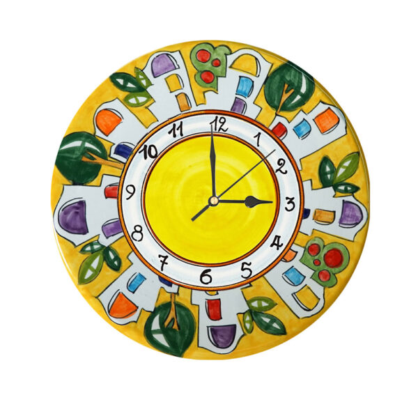 Orologio Tondo in Terracotta da Tavolo con Stampa Decori Assortiti Ø 10 - immagine 6
