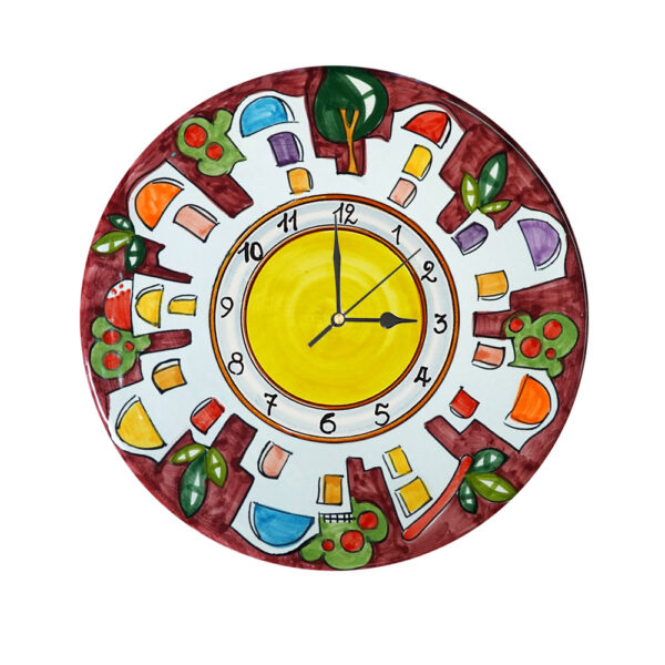 Orologio Tondo in Terracotta da Tavolo con Stampa Decori Assortiti Ø 10 - immagine 7