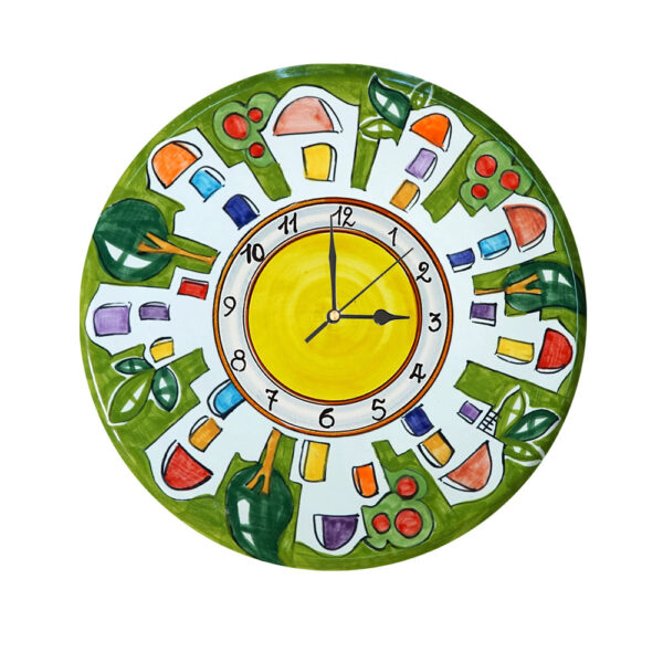 Orologio Tondo in Terracotta da Tavolo con Stampa Decori Assortiti Ø 10 - immagine 8