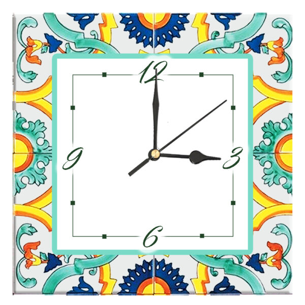 Orologio Piastrella in Ceramica con Stampa di Vari Decori di cm 15 x 15 - immagine 14