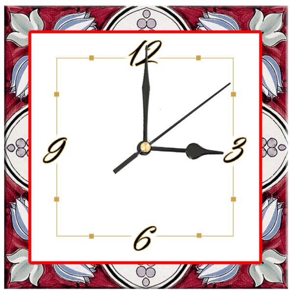 Orologio Piastrella in Ceramica con Stampa di Vari Decori di cm 15 x 15 - immagine 15