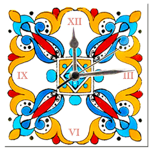 Orologio Piastrella in Ceramica con Stampa di Vari Decori di cm 15 x 15 - immagine 16