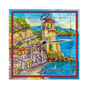 Orologio Piastrella in Ceramica con Stampa di Vari Paesaggi di cm 15×15