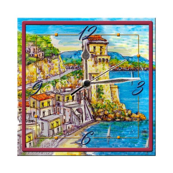 Orologio Piastrella in Ceramica con Stampa di Vari Paesaggi di cm 30x30 - immagine 4