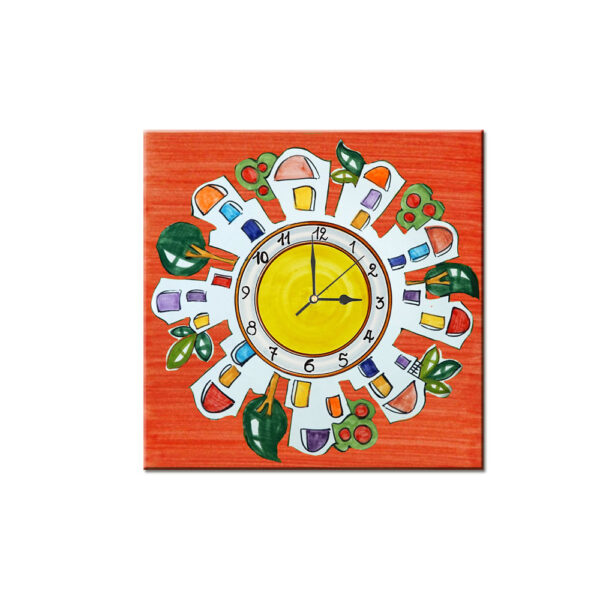 Orologio Piastrella in Ceramica con Stampa di Vari Decori di cm 15 x 15 - immagine 8