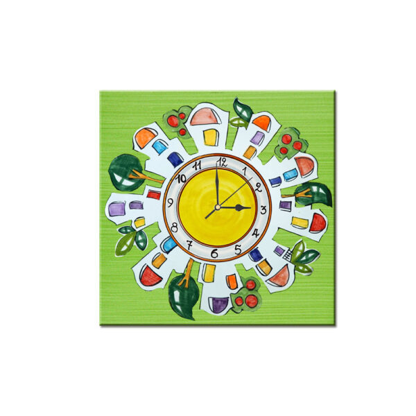 Orologio Piastrella in Ceramica con Stampa di Vari Decori di cm 15 x 15 - immagine 9