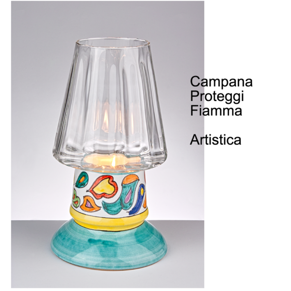 Lampada ad olio da tavolo, con base in ceramica decorata a mano. Cod. Amalfi - immagine 2