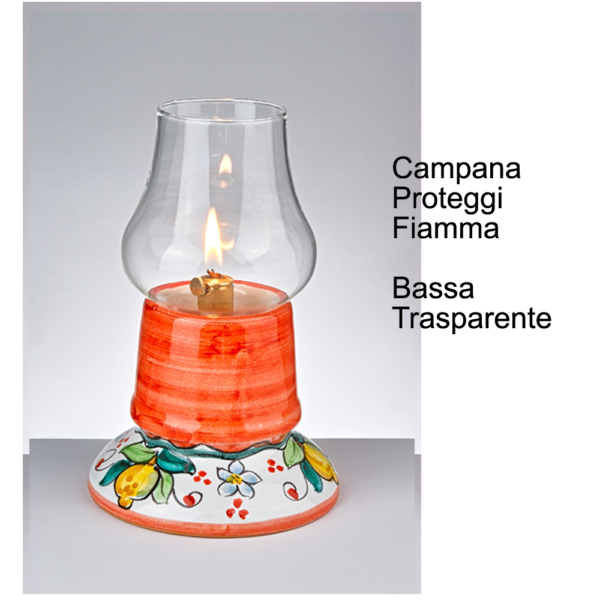 Lampada ad olio da tavolo, con base in ceramica decorata a mano. Cod. Amalfi - immagine 4