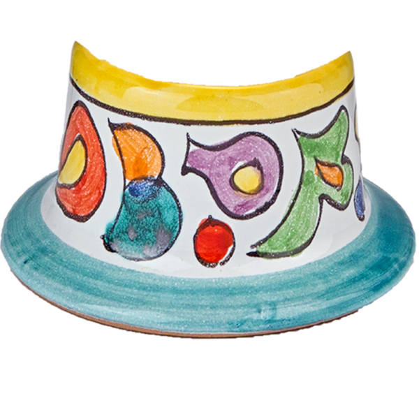 Lampada ad olio da tavolo, con base in ceramica decorata a mano. Cod. Positano - immagine 3