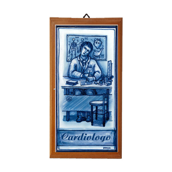 Mattonella con Stampa dei Vari Mestieri in terracotta di cm. 10x20 con cornice in legno. - immagine 6