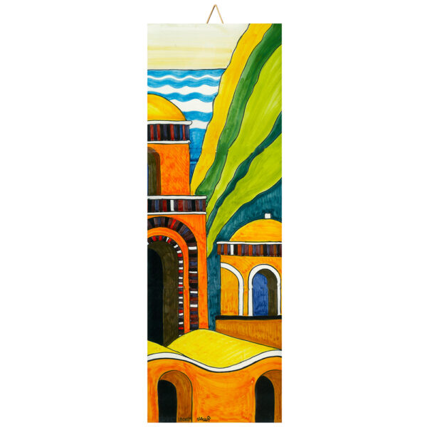 Mattonella in Terracotta cm. 10x30 con Stampa di Vari Paesaggi della Costiera Amalfitana - immagine 5