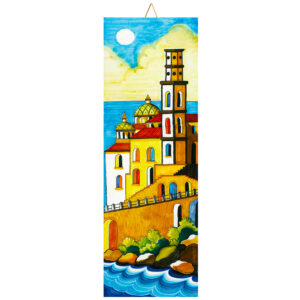 Mattonella in Terracotta cm. 10x30 con Stampa di Vari Paesaggi della Costiera Amalfitana