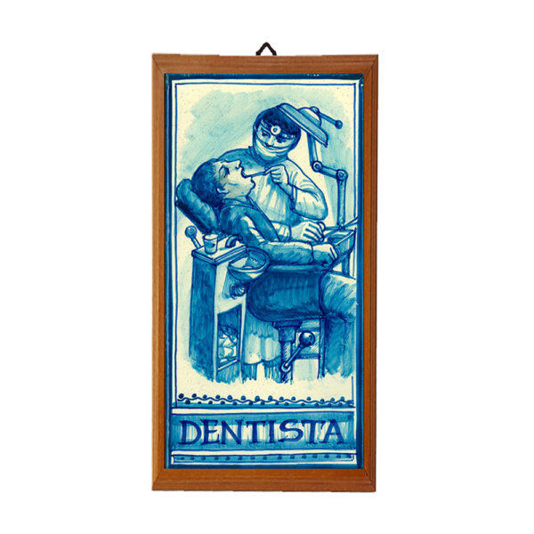 Mattonella con Stampa dei Vari Mestieri in terracotta di cm. 10x20 con cornice in legno. - immagine 8