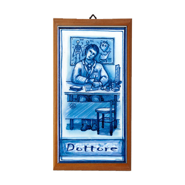 Mattonella con Stampa dei Vari Mestieri in terracotta di cm. 10x20 con cornice in legno. - immagine 9