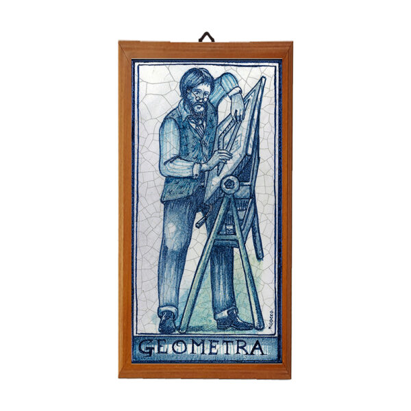 Mattonella con Stampa dei Vari Mestieri in terracotta di cm. 10x20 con cornice in legno. - immagine 15