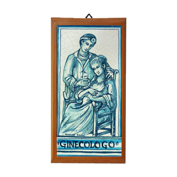 Mattonella con Stampa dei Vari Mestieri in terracotta di cm. 10x20 con cornice in legno. - immagine 16