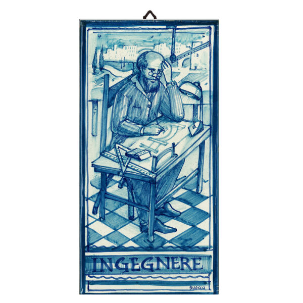 Mattonella con Stampa  dei Vari Mestieri in terracotta di cm. 10x20 - immagine 20