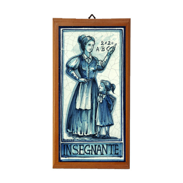 Mattonella con Stampa dei Vari Mestieri in terracotta di cm. 10x20 con cornice in legno. - immagine 20