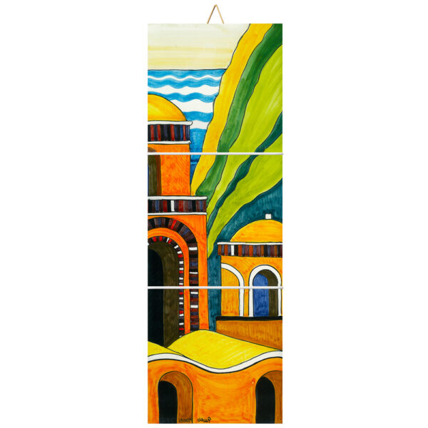 Mosaico di Mattonelle in Terracotta con Stampa di Vari Paesaggi della Costiera Amalfitana - immagine 5