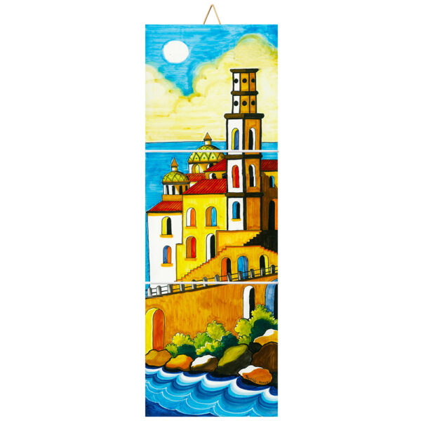 Mosaico di Mattonelle in Terracotta con Stampa di Vari Paesaggi della Costiera Amalfitana - immagine 7