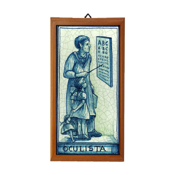 Mattonella con Stampa dei Vari Mestieri in terracotta di cm. 10x20 con cornice in legno. - immagine 26