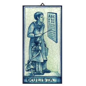 Mattonella con Stampa  dei Vari Mestieri in terracotta di cm. 10x20