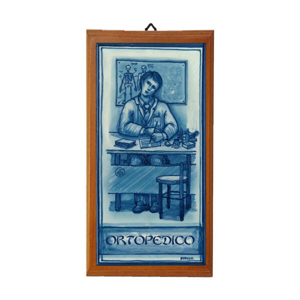 Mattonella con Stampa dei Vari Mestieri in terracotta di cm. 10x20 con cornice in legno. - immagine 28