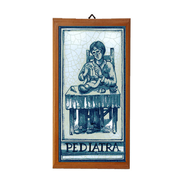 Mattonella con Stampa dei Vari Mestieri in terracotta di cm. 10x20 con cornice in legno. - immagine 30