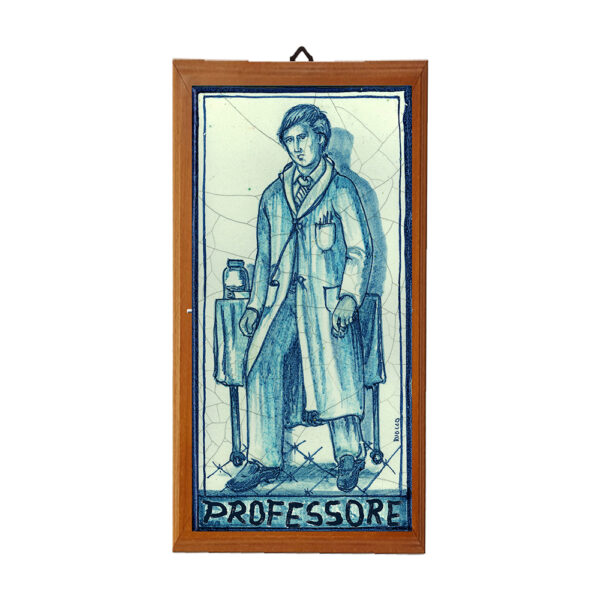Mattonella con Stampa dei Vari Mestieri in terracotta di cm. 10x20 con cornice in legno. - immagine 33