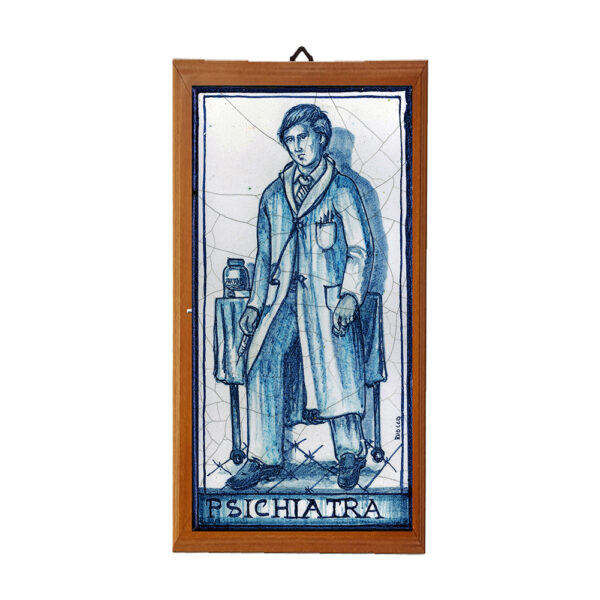 Mattonella con Stampa dei Vari Mestieri in terracotta di cm. 10x20 con cornice in legno. - immagine 35