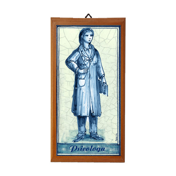 Mattonella con Stampa dei Vari Mestieri in terracotta di cm. 10x20 con cornice in legno. - immagine 36