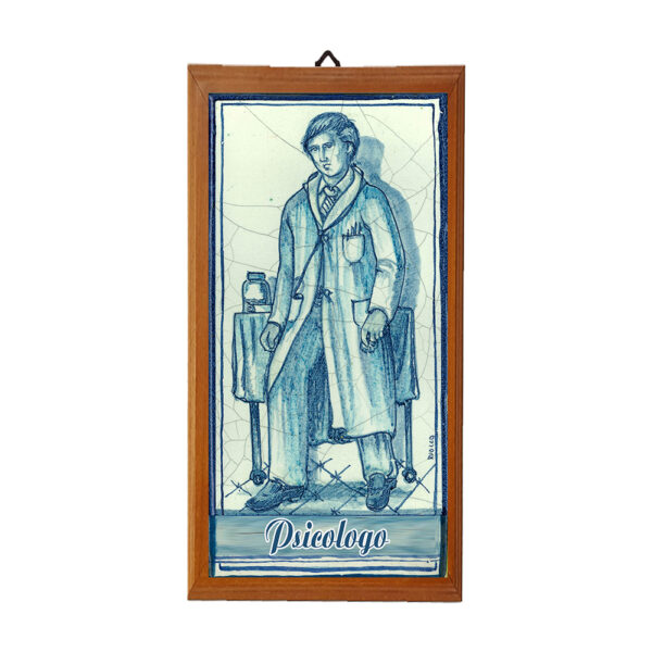 Mattonella con Stampa dei Vari Mestieri in terracotta di cm. 10x20 con cornice in legno. - immagine 37