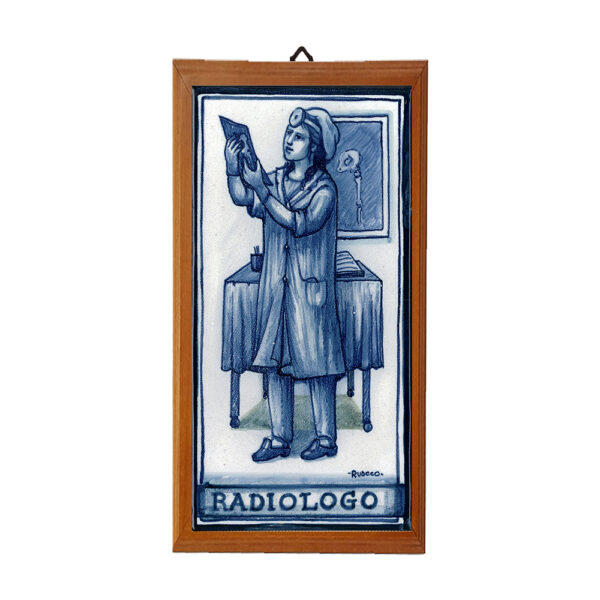 Mattonella con Stampa dei Vari Mestieri in terracotta di cm. 10x20 con cornice in legno. - immagine 39