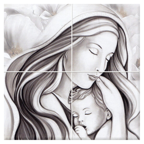 Quadro Mosaico di Varie Misure con 4 mattonelle in ceramica e Stampa di Paesaggi Vari e Soggetti Sacri - immagine 12