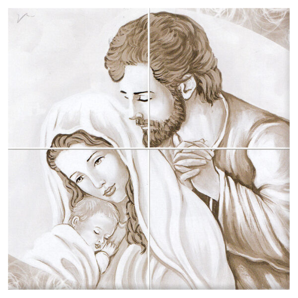 Quadro Mosaico di Varie Misure con 4 mattonelle in ceramica e Stampa di Paesaggi Vari e Soggetti Sacri - immagine 16
