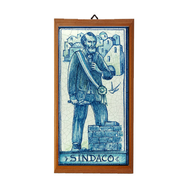 Mattonella con Stampa dei Vari Mestieri in terracotta di cm. 10x20 con cornice in legno. - immagine 41