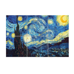 Quadro Mosaico di Varie Misure, con 6 mattonella in Ceramica con Stampe Varie della linea Arte