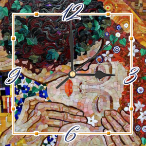 Orologio Piastrella in Ceramica con Stampa linea Arte di cm 30x30